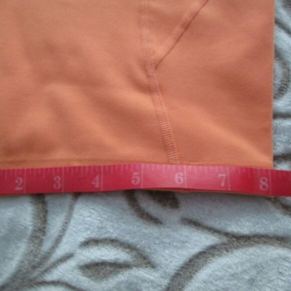 L SPACE Carter High Rise Bike Tangerine Shorts V-front Waistband size Large - Picture 13 of 13